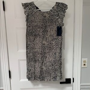 Leopard Print Ruffle Sleeve Dress